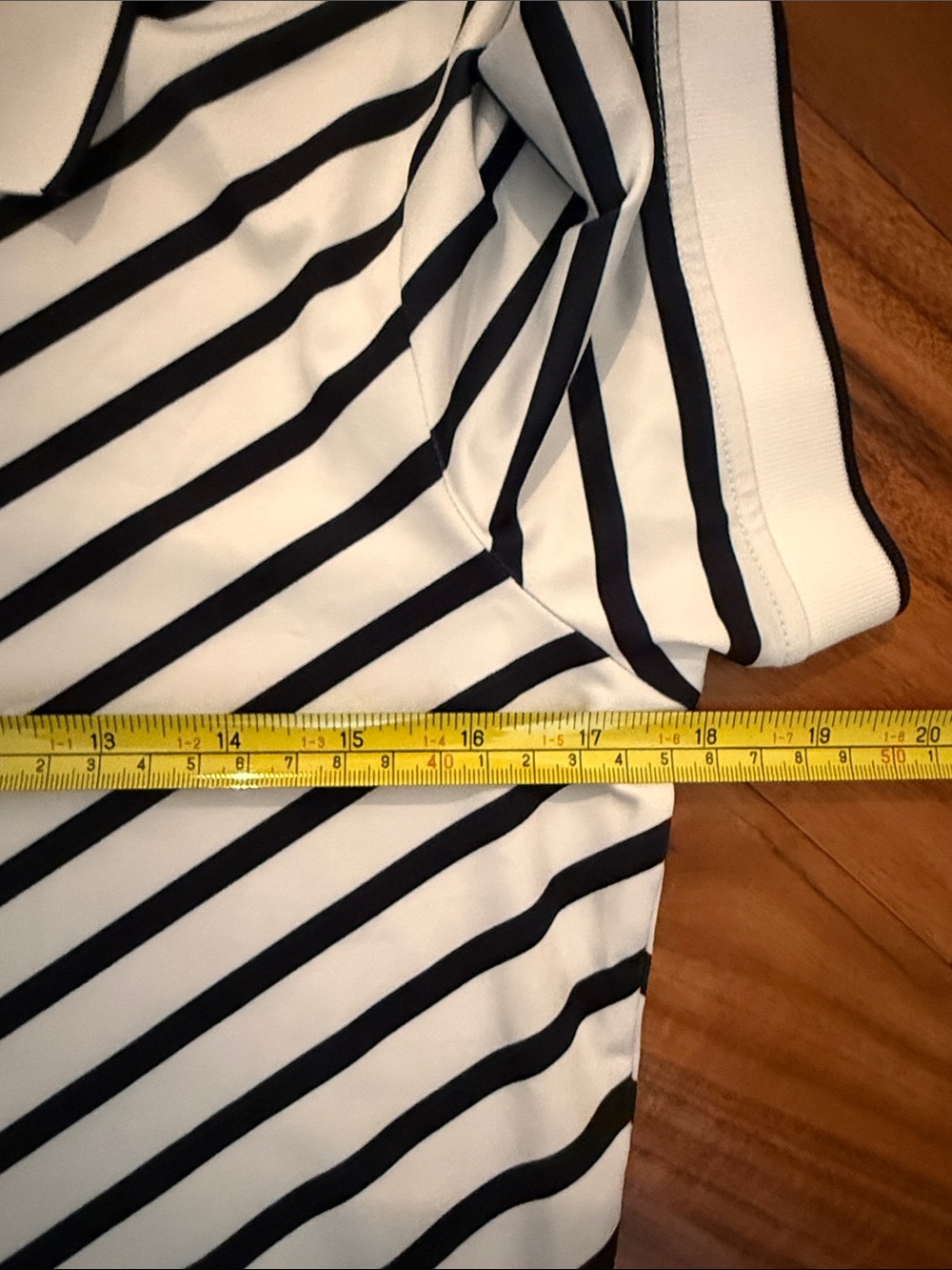 Daily Sports White and Dark Navy Striped Short Sleeve Polo - Picture 2 of 6